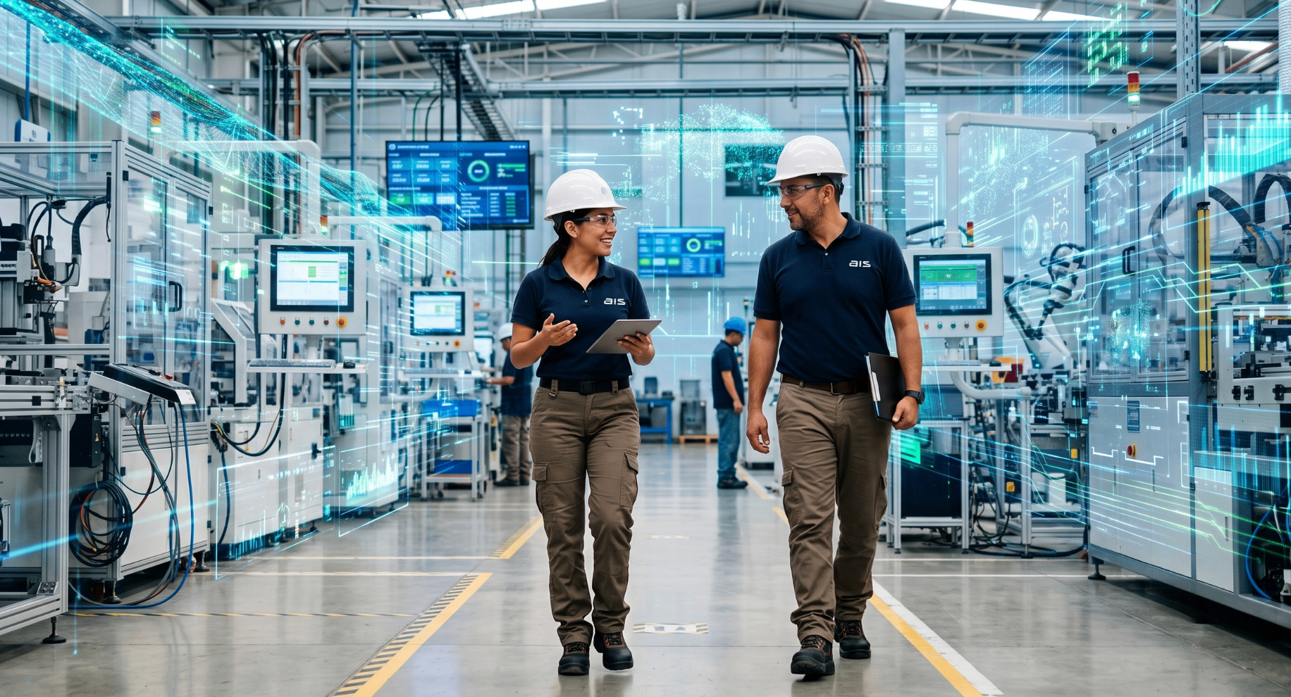 Equipo de ingeniería de Asesorías Industriales Santafé en planta